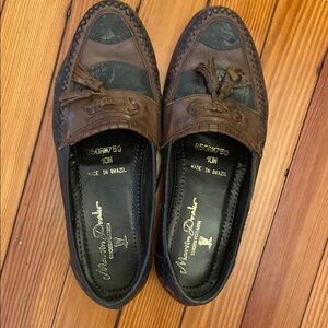 Martin Drake Brown and Black Tassel Loafers